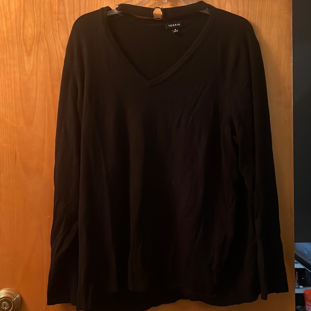 Torrid black long sleeve shirt with choker